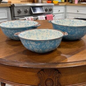 Temp-Tations Blue Floral Mixing Bowls